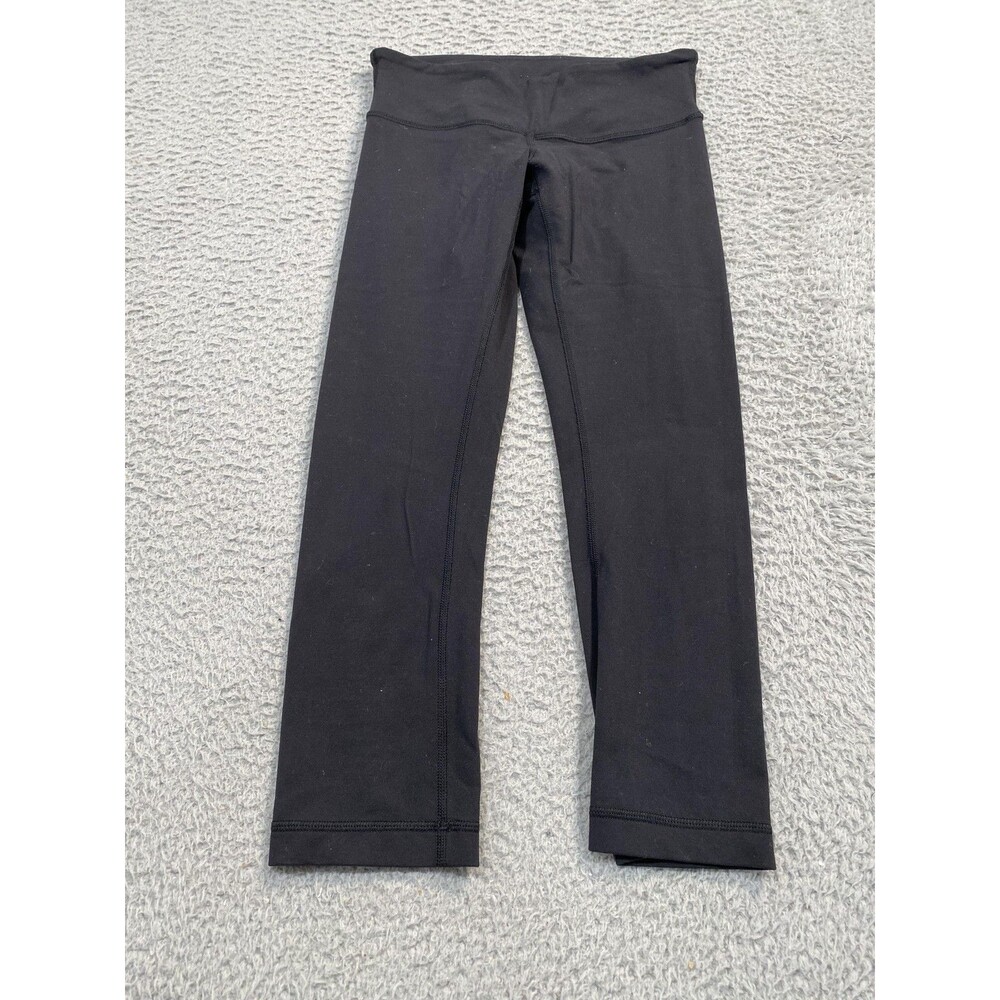Lululemon Leggings Womens 4 Black Capri Cropped Yoga Pants Gym Athletic Workout